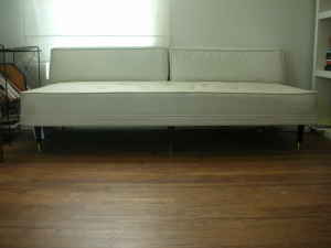 Vinyl mid-century couch for $280.