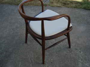 Beautiful lines on this walnut chair, $125.
