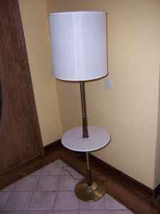 Great price on a floor lamp w/table, $25.
