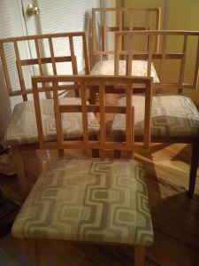 Set of 4 dining chairs, $115.