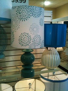 IMG_0905 Both lamps were cute, but you'd have to replace the old lady shade on that lamp on the right. $39.99 ea.