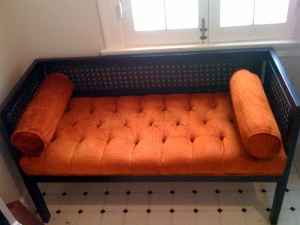Cane settee, $275.