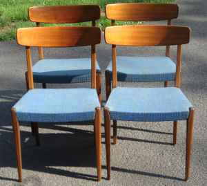 Set of 4 Danish modern dining chairs, $295.