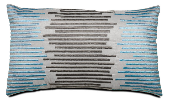 Cushion, grey/vintage blue embroidery, $39.