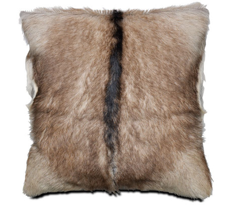 Cushion, "brown goat skin", $64.
