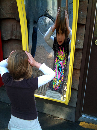 Phoebe loved the funhouse mirrors.