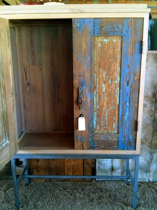 re_store_blue_cab Armoire made from antique Mexican doors and reclaimed long leaf pine.
