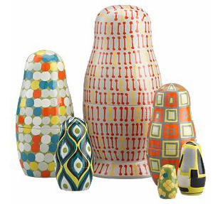 Russian Nesting Dolls, set of 6 for $49.95.