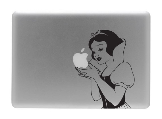 Snow White Vinyl Decal for Macbook, $8. From Wall Smart.