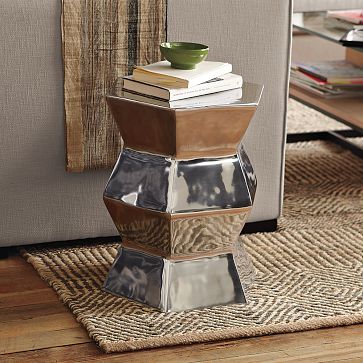 Aluminum Hexagon Side Table, from West Elm.  On sale right now for $119 (reg. $149).