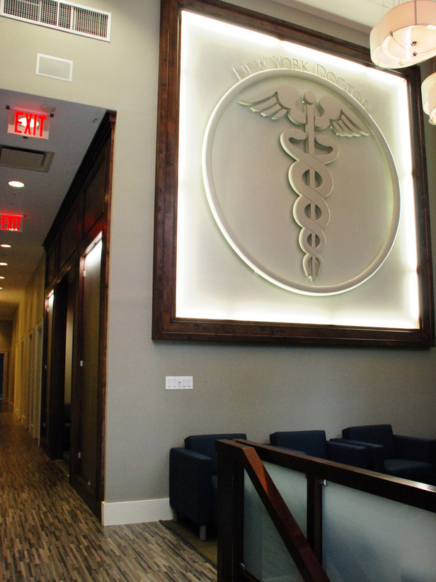 Doctors' office lobby designed by Blanche Garcia.