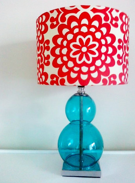 Blue and Watermellon Bolle Lamp, $83.