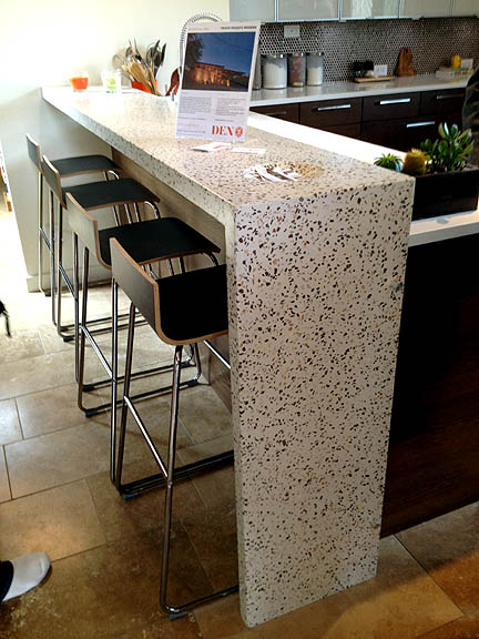 The terrazzo look was created from concrete by Newbold Stone for NoackLittle.