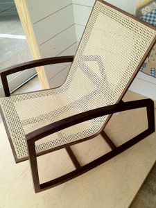 IMG_1788 Linda Lou Rocker in Black Walnut & Rattan by Leslie Webb (Austin), $1590.