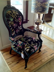 IMG_1792 Victorian Chair, Black with Nature Print, by Elyse Lombardi of Austin, $750.