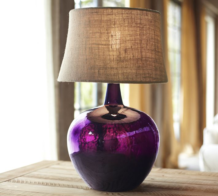 Clift Glass Table Lamp Base in Eggplant, $170.