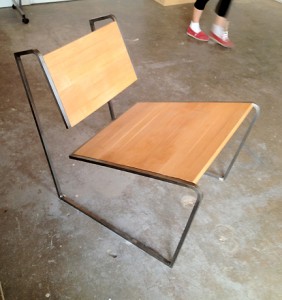 Philip Burkhardt modern steel wood chair Philip Burkhardt at Red Bluff Studios.
