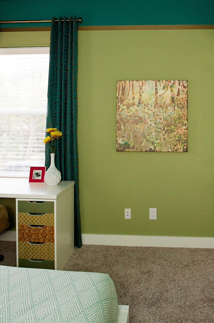 AFTER: "1 Million Flowers" print by Judy Paul, curtains from Lush Livings.