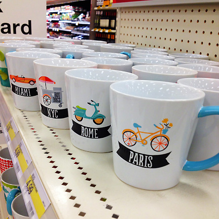 Paris, Rome, NYC and Miami mugs at Target