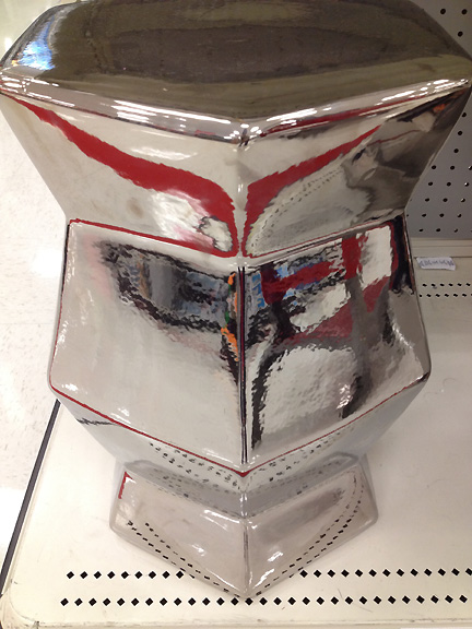 Metallic silver side table stool by Threshold for Target.