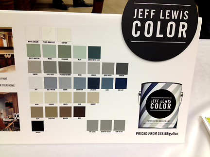 Swatches from Jeff Lewis Color paint line.