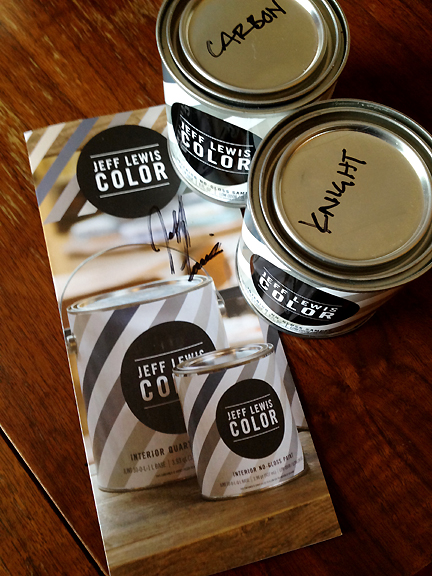 Jeff Lewis Color paint samples and a brochure autographed by the Flipping Out star.