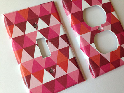 Triangles modern light switch plate and outlet cover from Etsy