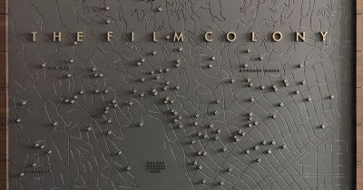 Matt Locke's multimedia piece, "The Film Colony," featuring a Hollywood "Star Map."